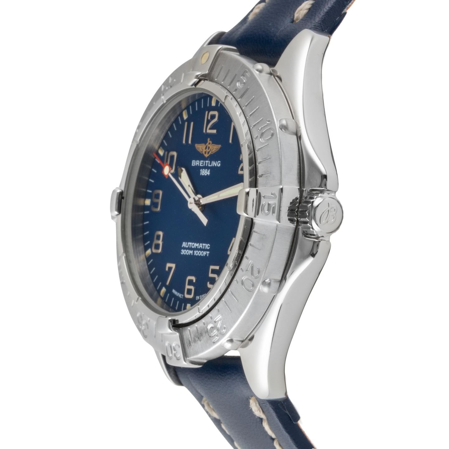 Breitling Colt Automatic A17035 (1995) - Blue dial 38 mm Steel case (6/8)