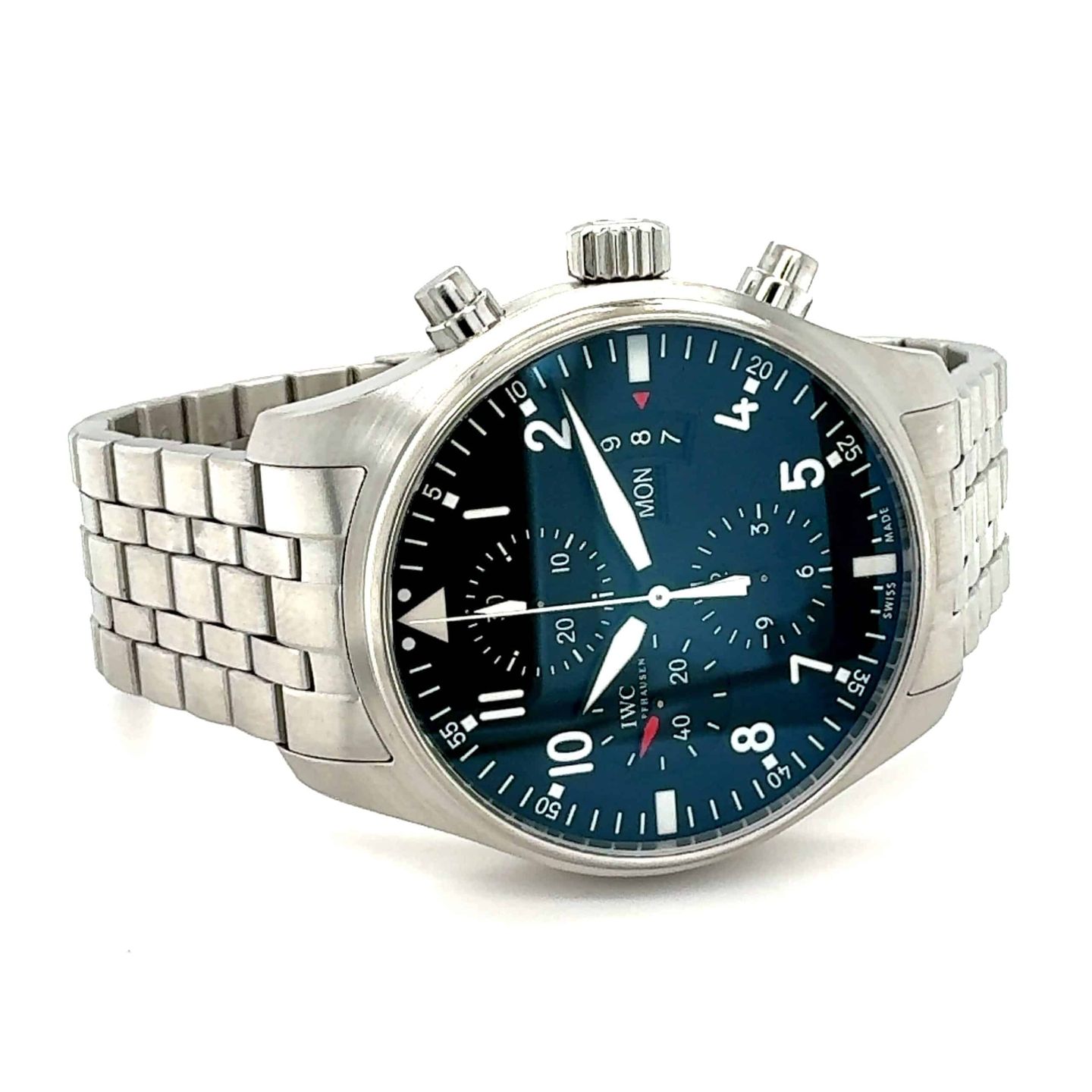 IWC Pilot Chronograph IW377704 (2018) - Zwart wijzerplaat 43mm Staal (2/8)