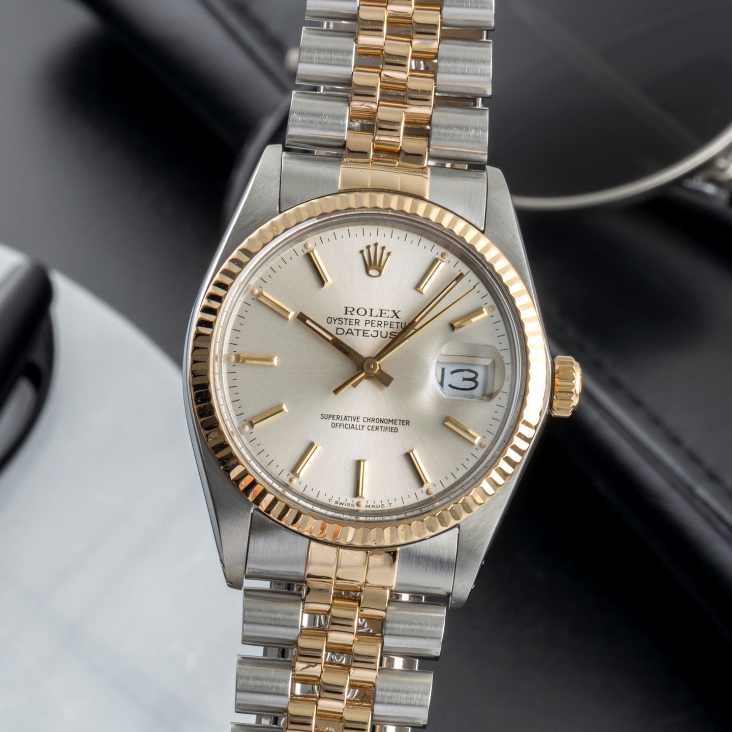 Rolex Datejust 36 16013 (1986) - Silver dial 36 mm Gold/Steel case (3/8)