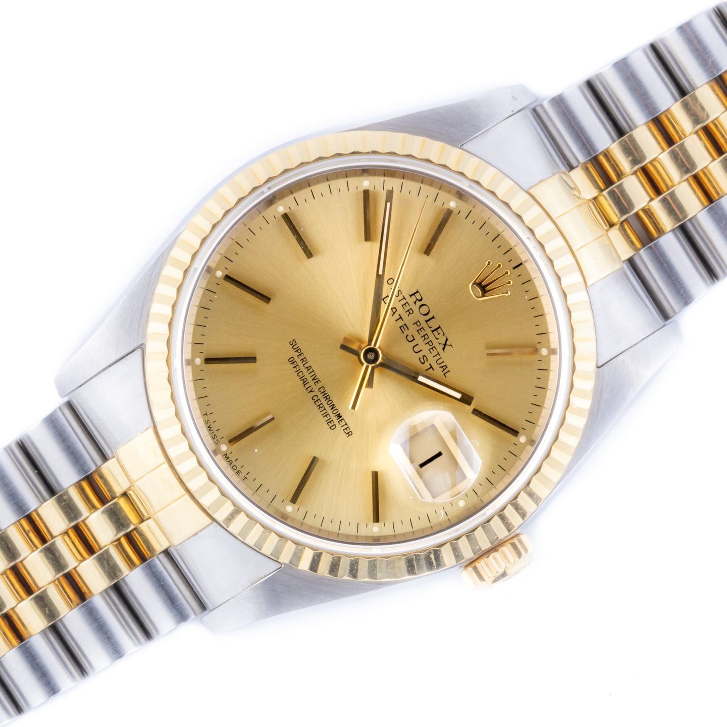 Rolex Datejust 36 16233 (1990) - Champagne dial 36 mm Gold/Steel case (1/5)