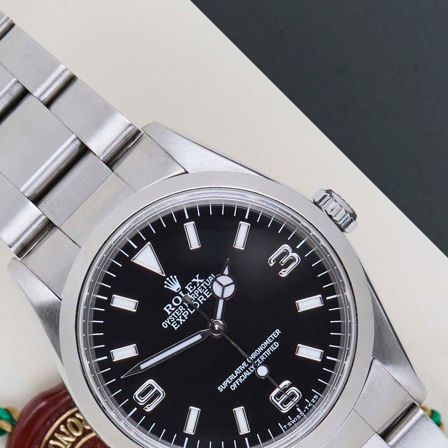 Rolex Explorer 14270 (1998) - Zwart wijzerplaat 36mm Staal (3/8)