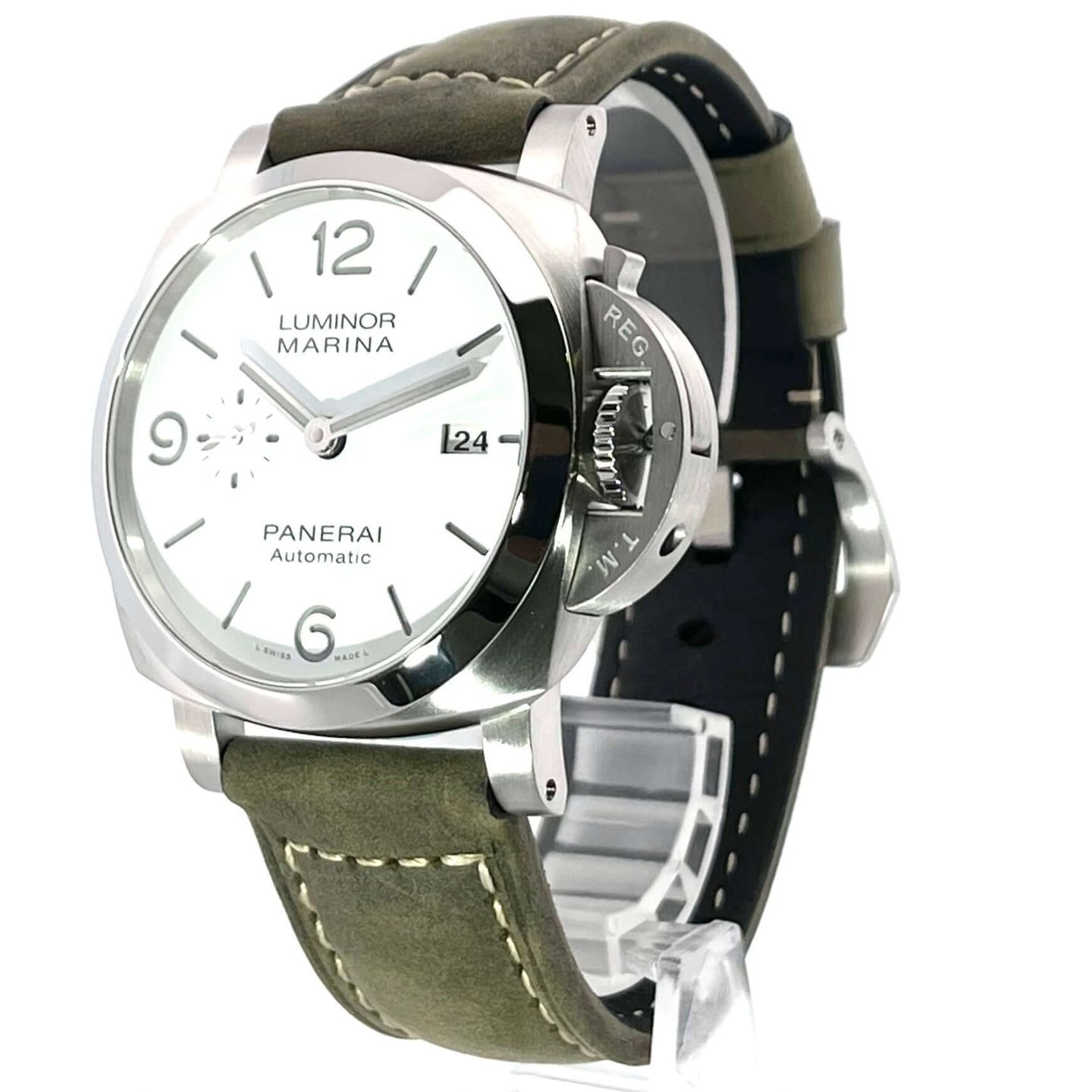 Panerai Luminor Marina PAM01314 (2023) - White dial 44 mm Steel case (3/8)