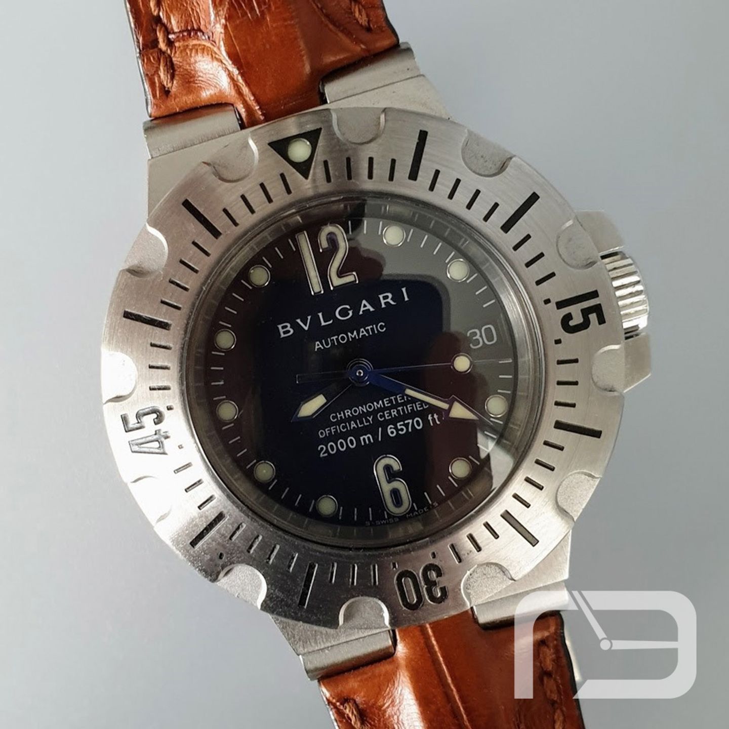 Bulgari Diagono SD 42 S (Onbekend (willekeurig serienummer)) - Zwart wijzerplaat 42mm Staal (1/8)