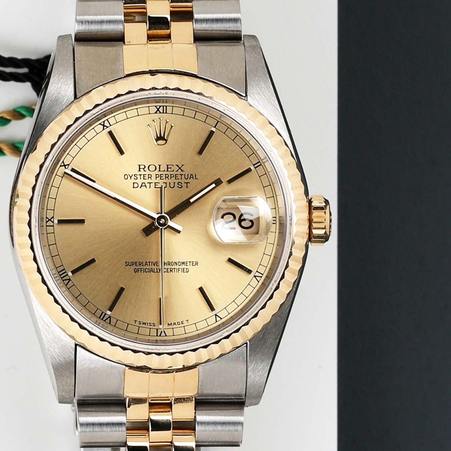 Rolex Datejust 36 16233 (1994) - Champagne dial 36 mm Gold/Steel case (5/8)