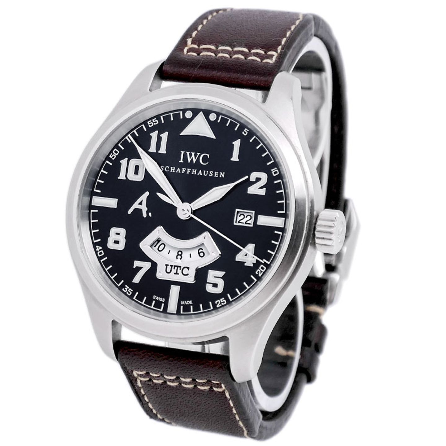 IWC Pilot Spitfire UTC IW326104 (2008) - Bruin wijzerplaat 44mm Staal (2/6)