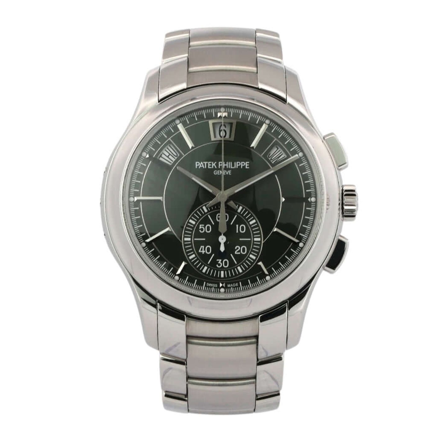 Patek Philippe Annual Calendar Chronograph 5905/1A-001 (2023) - Green dial 42 mm Steel case (2/8)