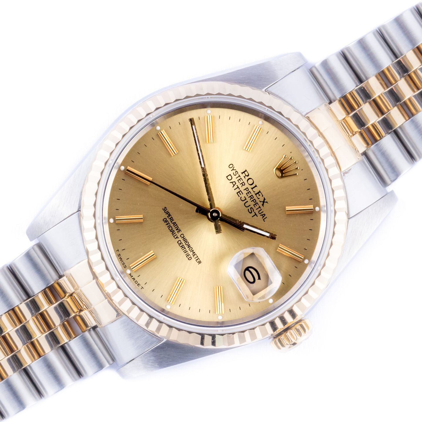 Rolex Datejust 36 16233 (1990) - Champagne dial 36 mm Gold/Steel case (1/8)