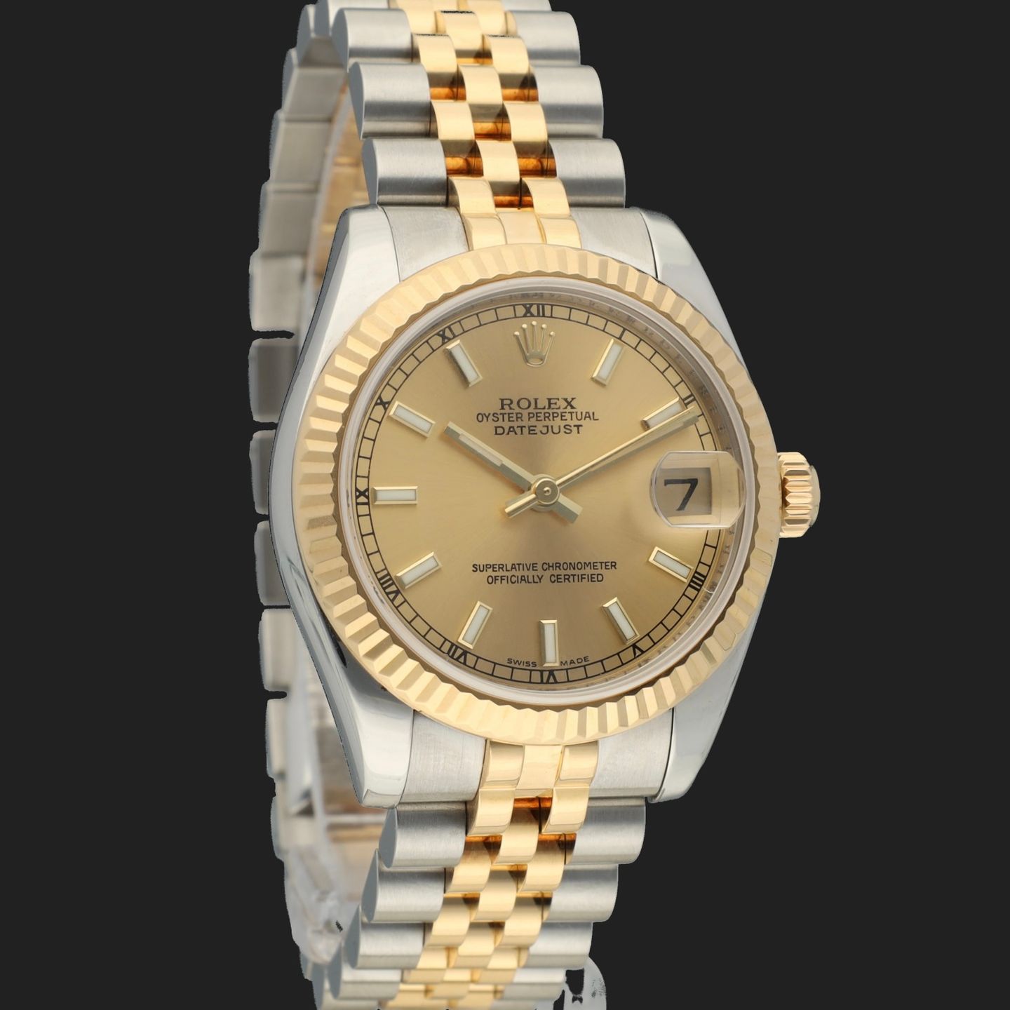Rolex Lady-Datejust 178273 (2009) - Champagne dial 31 mm Gold/Steel case (4/6)
