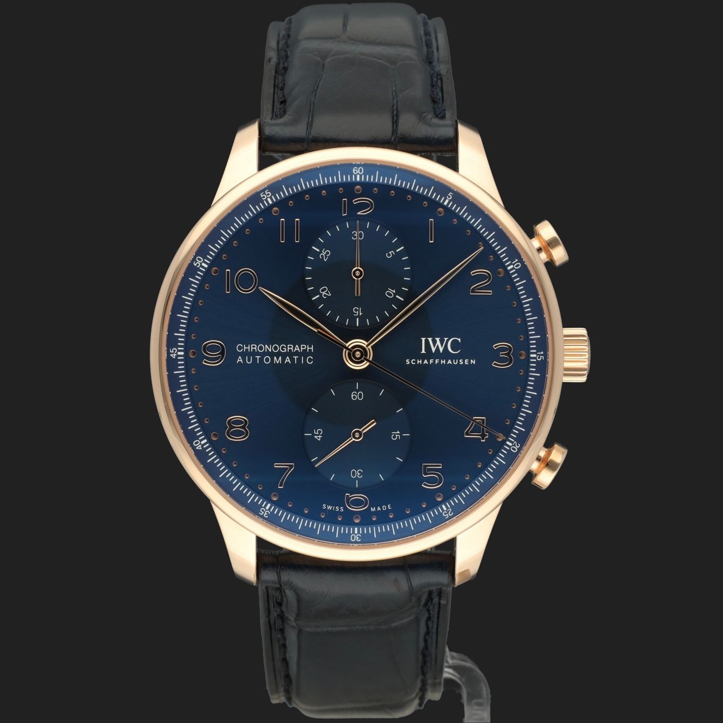 IWC Portuguese Chronograph IW371614 (2024) - Blue dial 41 mm Red Gold case (3/8)