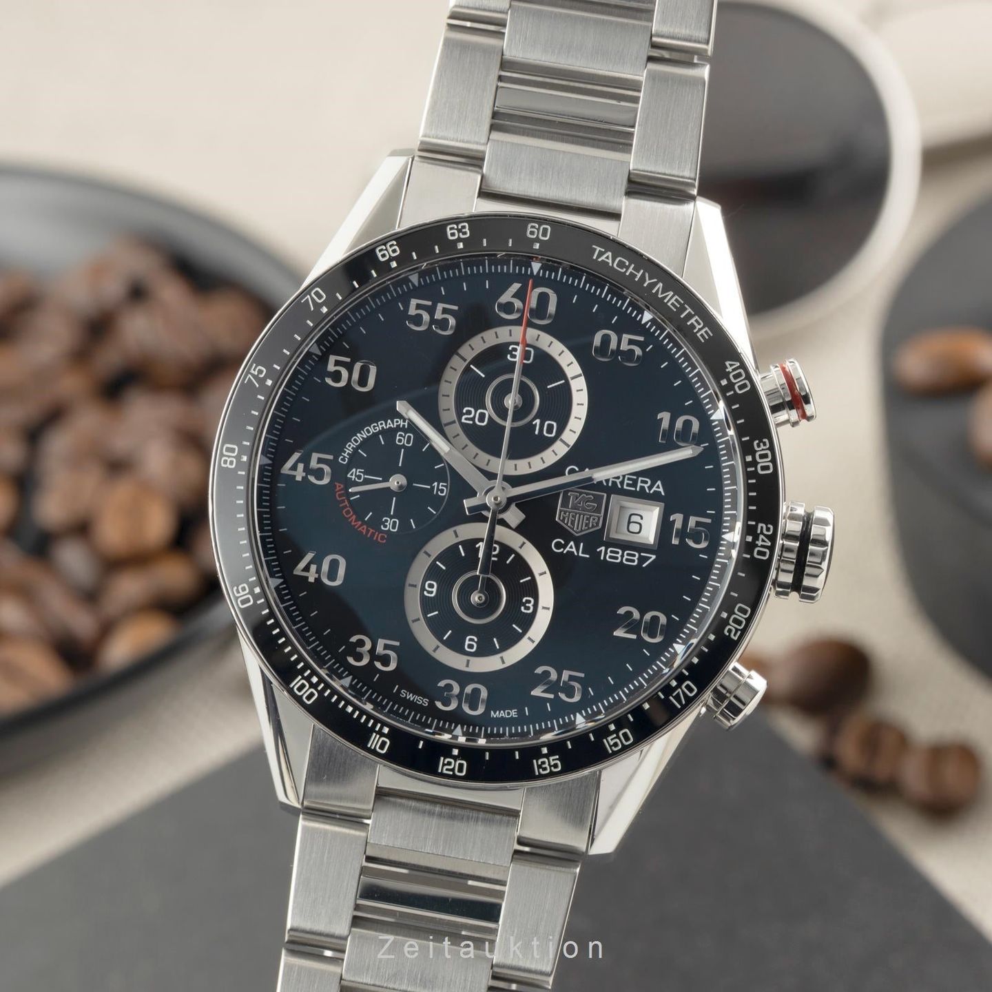 TAG Heuer Carrera Calibre 1887 CAR2A10.BA0799 (Unknown (random serial)) - Black dial 43 mm Steel case (1/8)