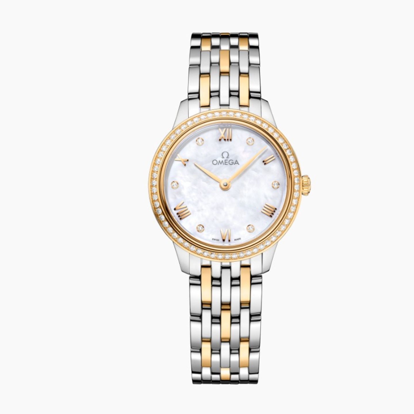 Omega De Ville Prestige 434.25.28.60.55.001 (2025) - Wit wijzerplaat 28mm Goud/Staal (1/1)