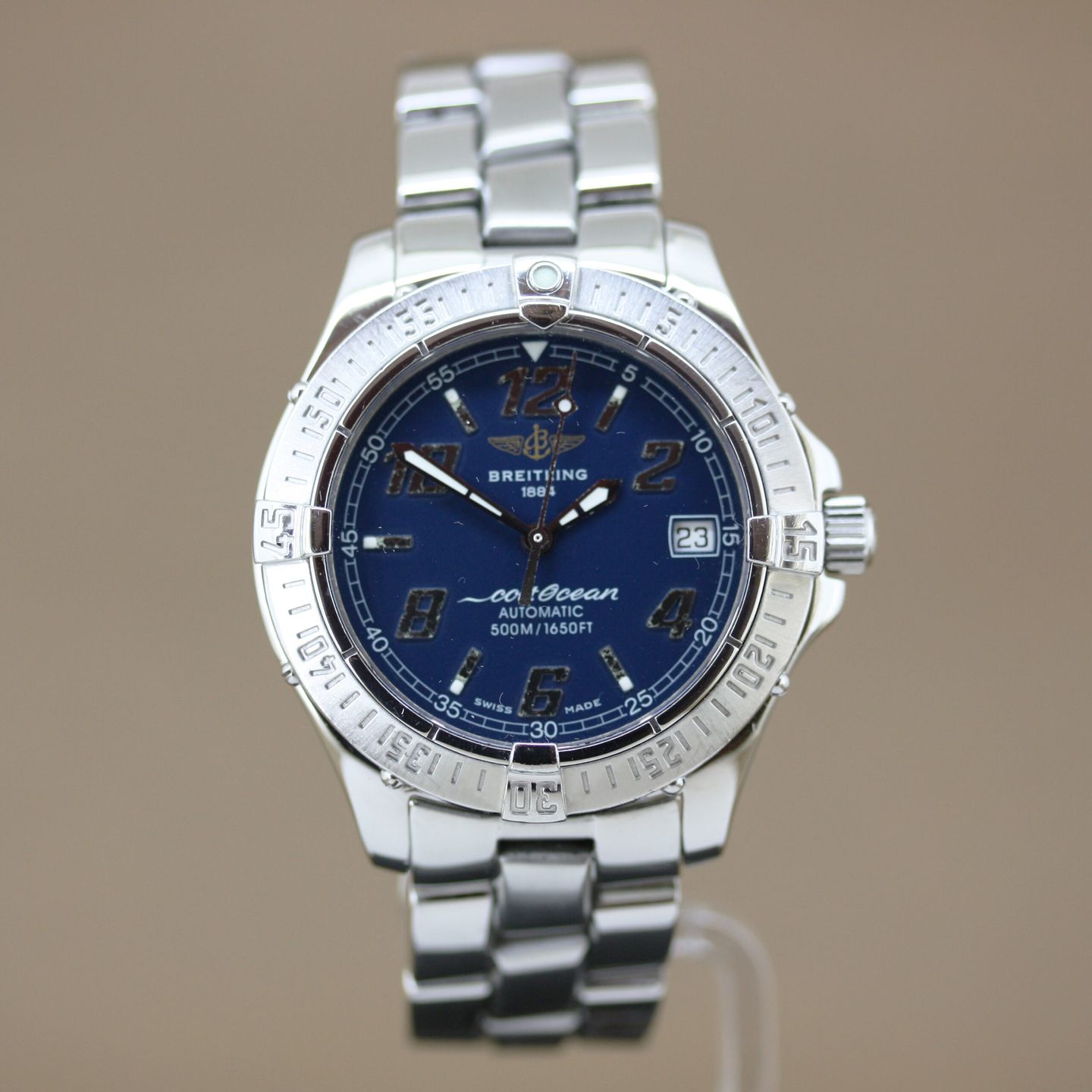 Breitling Colt Automatic A17350 (2000) - Blue dial 38 mm Steel case (1/8)