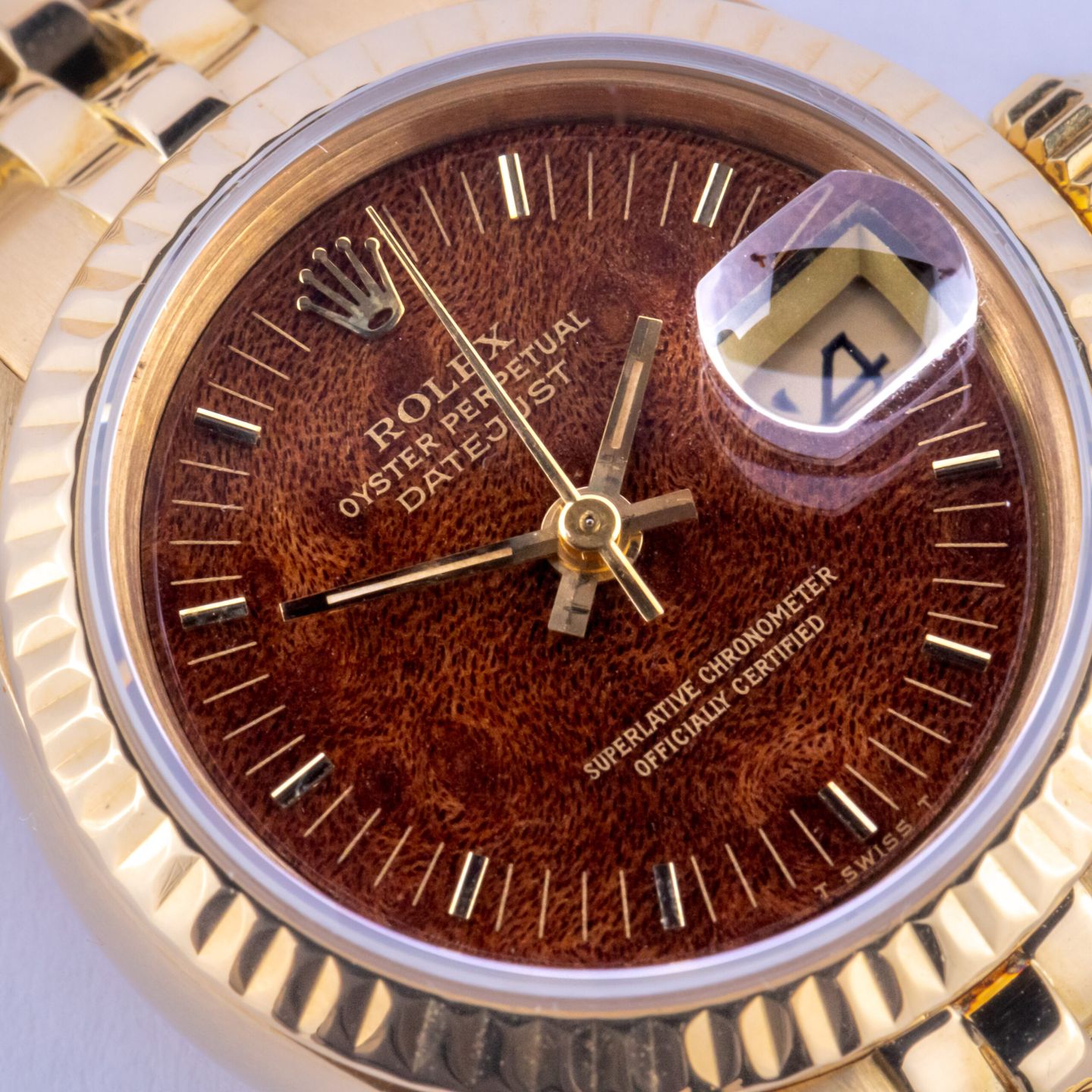 Rolex Lady-Datejust 69178 (1989) - Bruin wijzerplaat 26mm Geelgoud (2/7)