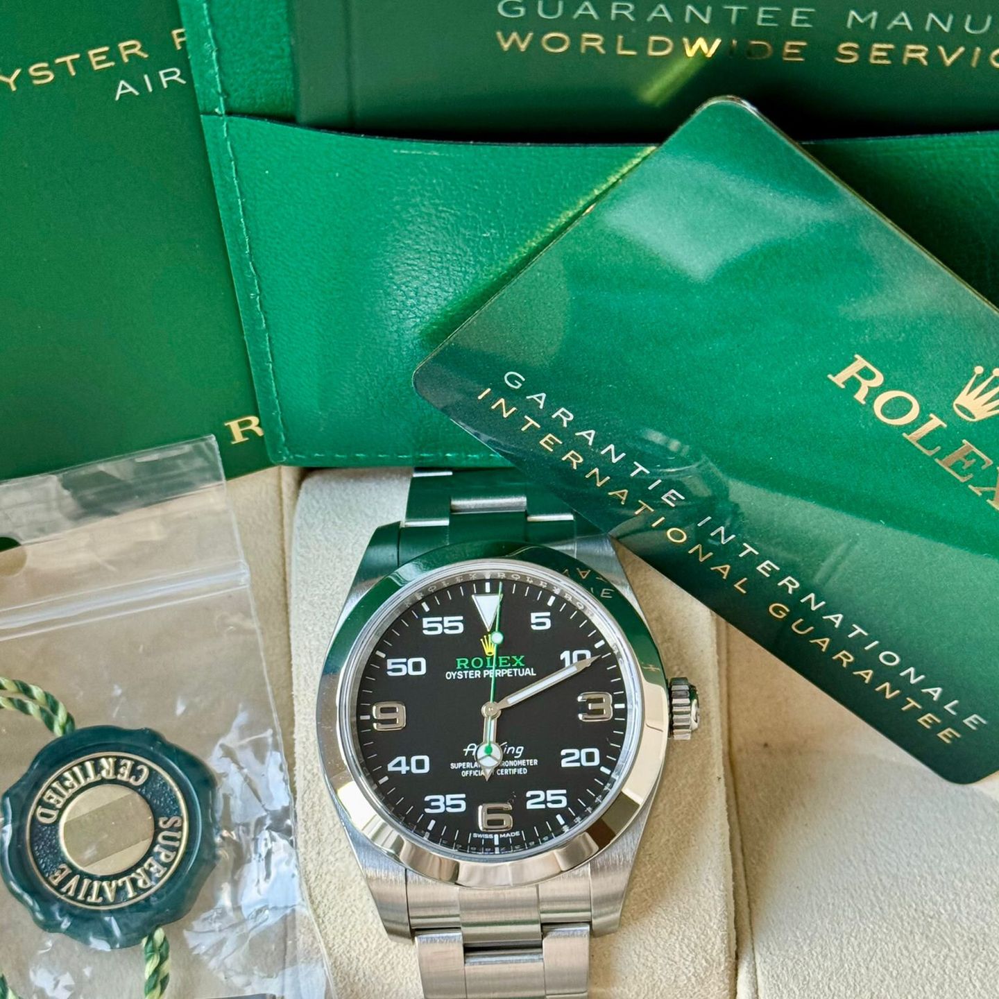 Rolex Air-King 116900 (2021) - Zwart wijzerplaat 40mm Staal (7/7)