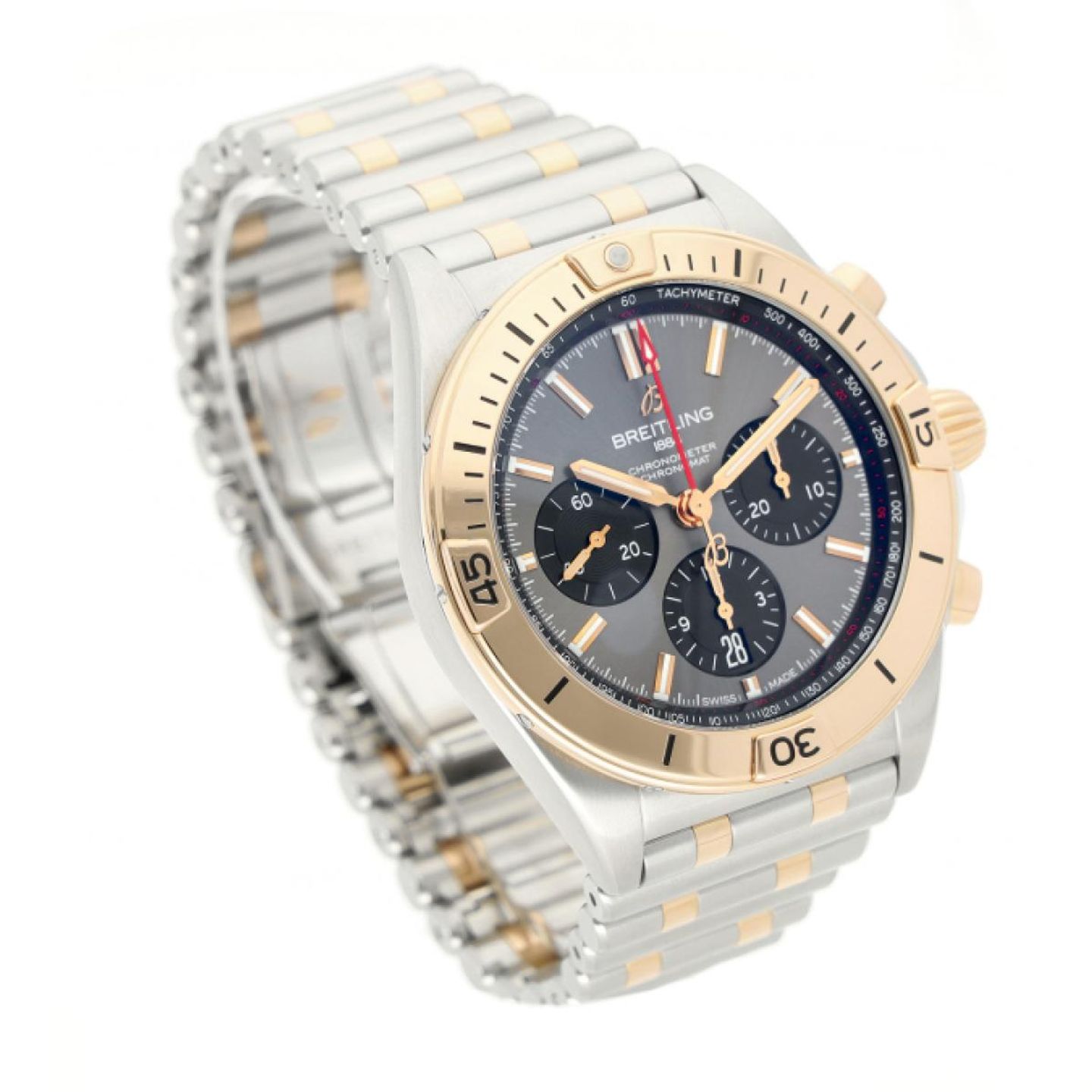 Breitling Chronomat 42 UB0134101B1S1 (2024) - Green dial 43 mm Gold/Steel case (3/5)