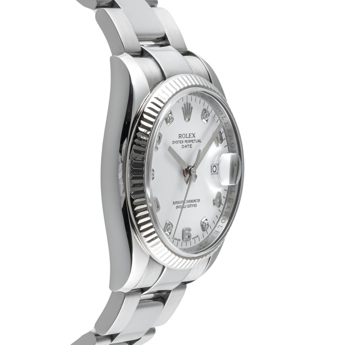 Rolex Oyster Perpetual Date 115234 (2007) - Wit wijzerplaat 34mm Staal (6/8)