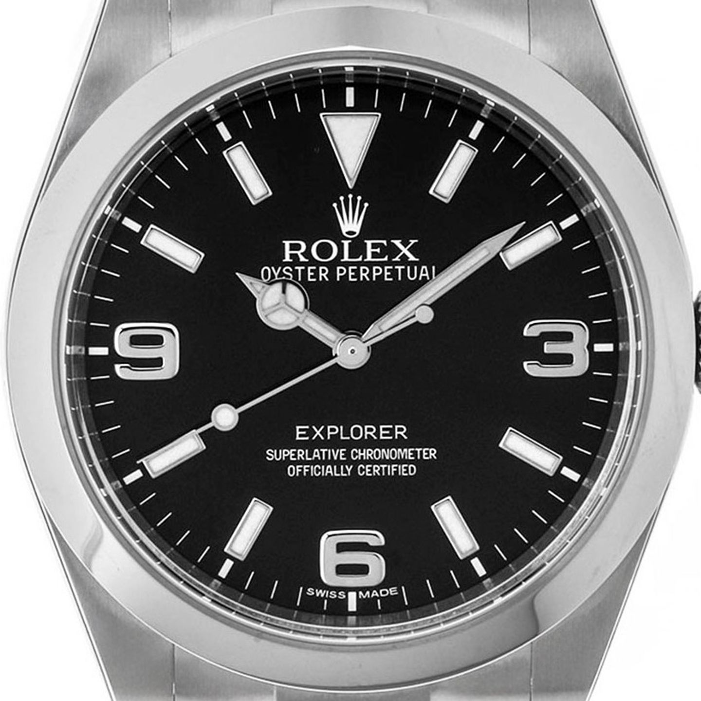 Rolex Explorer 214270 (2010) - Zwart wijzerplaat 39mm Staal (1/8)