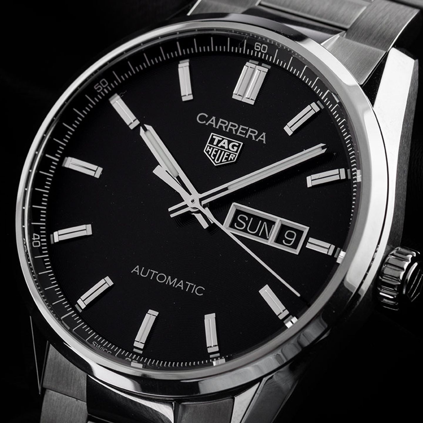 TAG Heuer Carrera Calibre 5 WBN2010.BA0640 (2023) - Zwart wijzerplaat 41mm Staal (3/7)