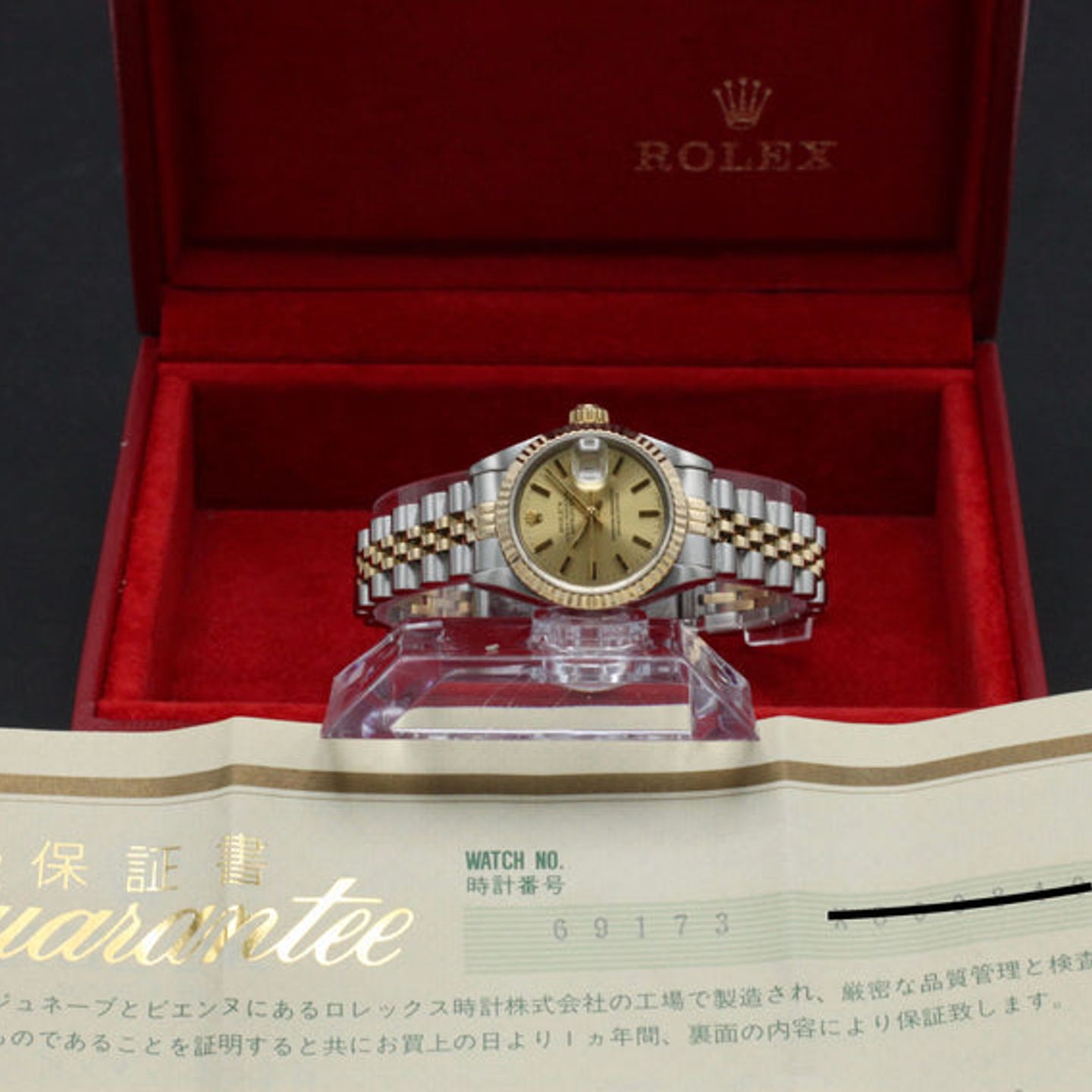 Rolex Lady-Datejust 69173 (1993) - Gold dial 26 mm Gold/Steel case (3/7)