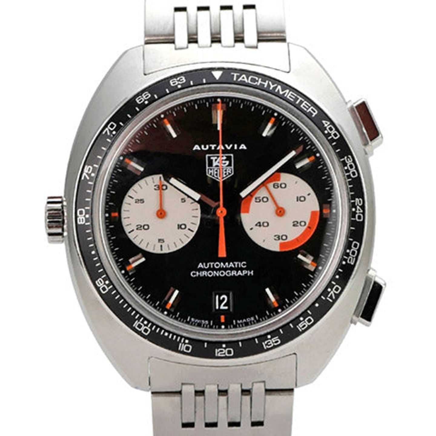 TAG Heuer Autavia CY2111 (Unknown (random serial)) - Black dial 42 mm Steel case (1/8)