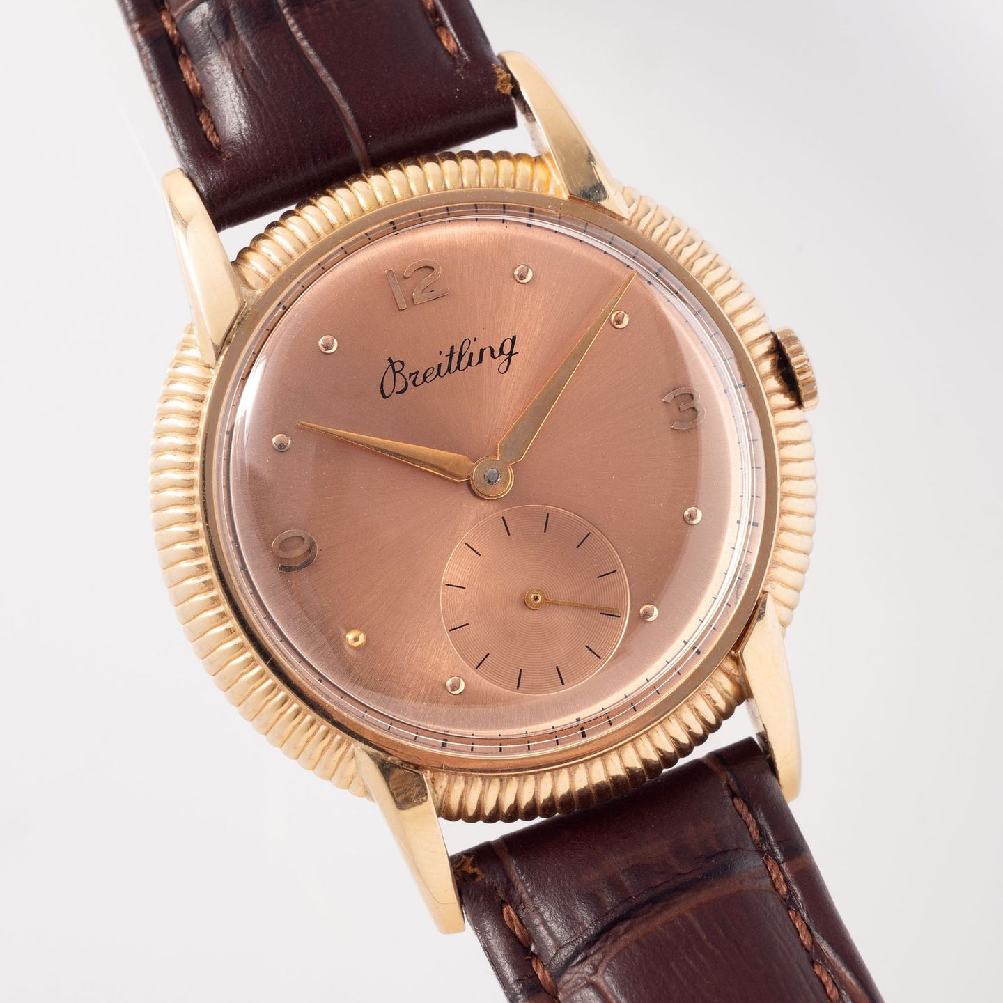 Breitling Vintage 177 (Onbekend (willekeurig serienummer)) - Roze wijzerplaat 34mm Roségoud (1/8)