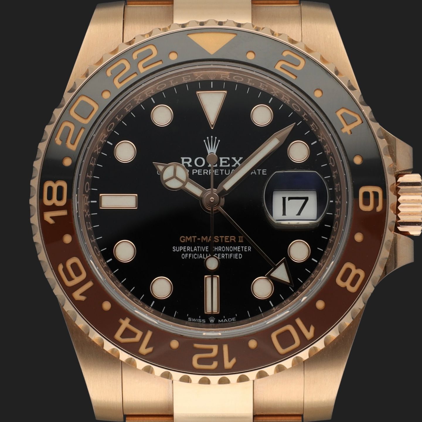 Rolex GMT-Master II 126715CHNR (2018) - Zwart wijzerplaat 40mm Roségoud (2/8)