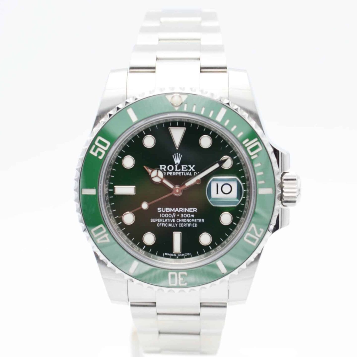 Rolex Submariner Date 116610LV (2015) - Groen wijzerplaat 40mm Staal (1/7)