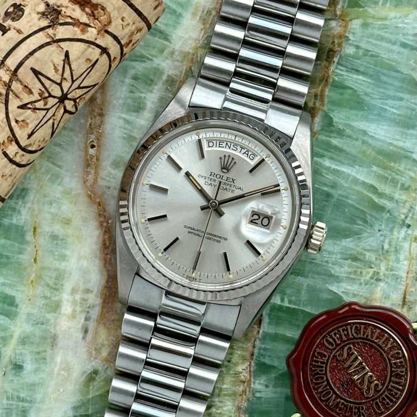 Rolex Day-Date 1803 (1975) - Silver dial 36 mm White Gold case (1/8)