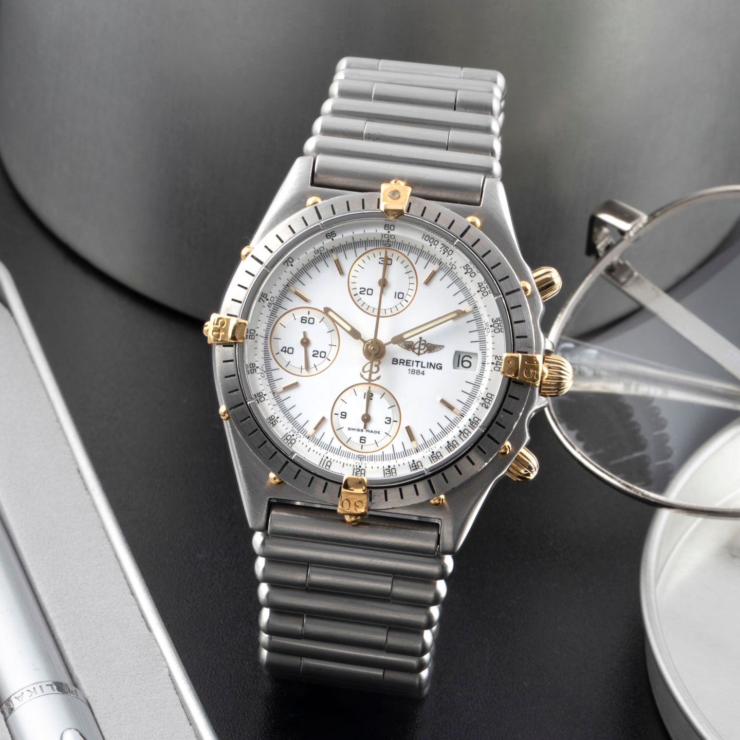 Breitling Chronomat K81950 (1990) - 39 mm Yellow Gold case (1/8)