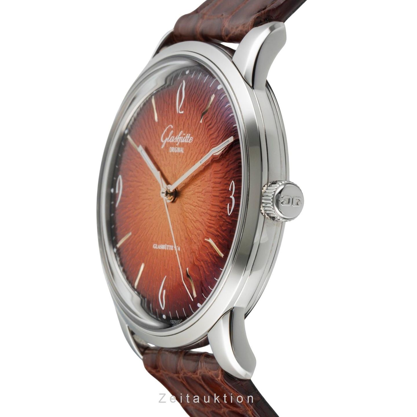 Glashütte Original Sixties 1-39-52-13-02-04 (Unknown (random serial)) - Orange dial 39 mm Steel case (5/8)