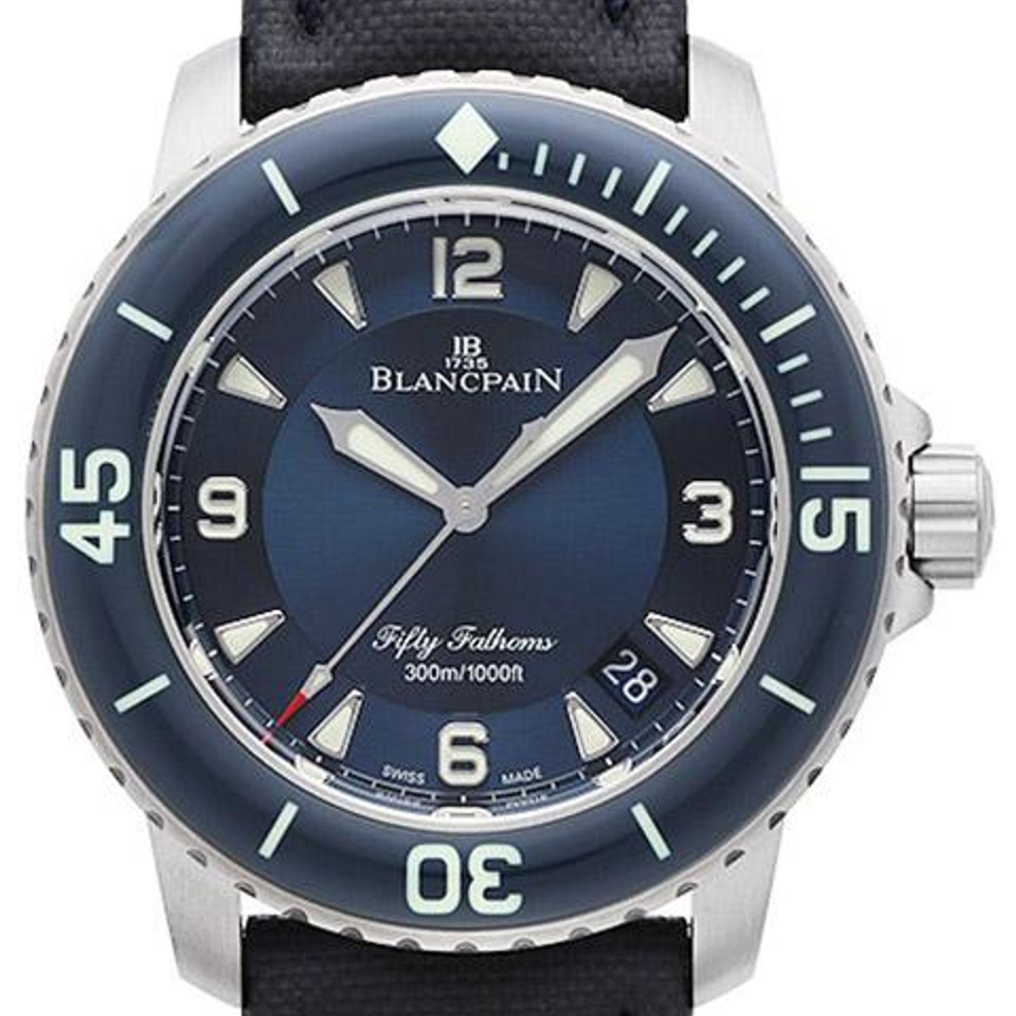 Blancpain Fifty Fathoms 5015-12B40-O52A (2023) - Blue dial 45 mm Titanium case (1/2)