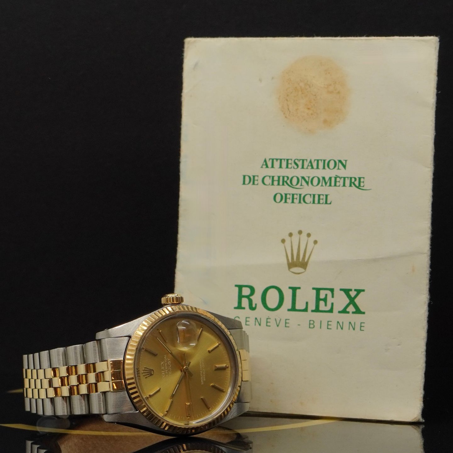 Rolex Datejust 36 16013 (1978) - Gold dial 36 mm Gold/Steel case (5/7)
