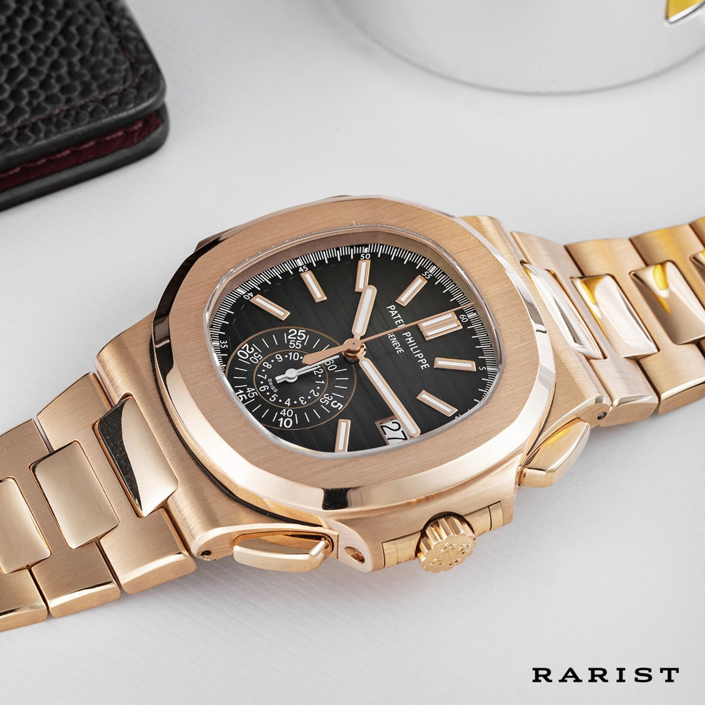Patek Philippe Nautilus 5980/1R-001 (Unknown (random serial)) - Black dial 41 mm Rose Gold case (5/7)