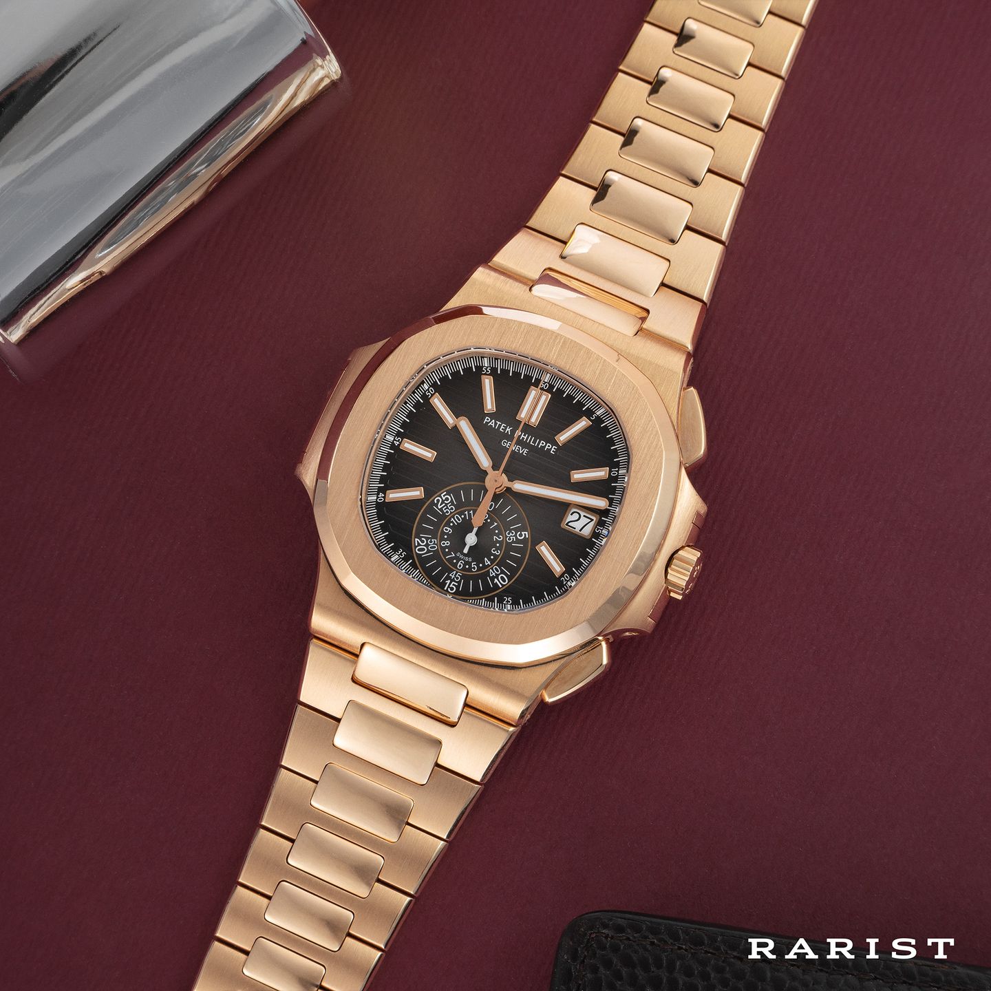 Patek Philippe Nautilus 5980/1R-001 (Unknown (random serial)) - Black dial 41 mm Rose Gold case (7/7)