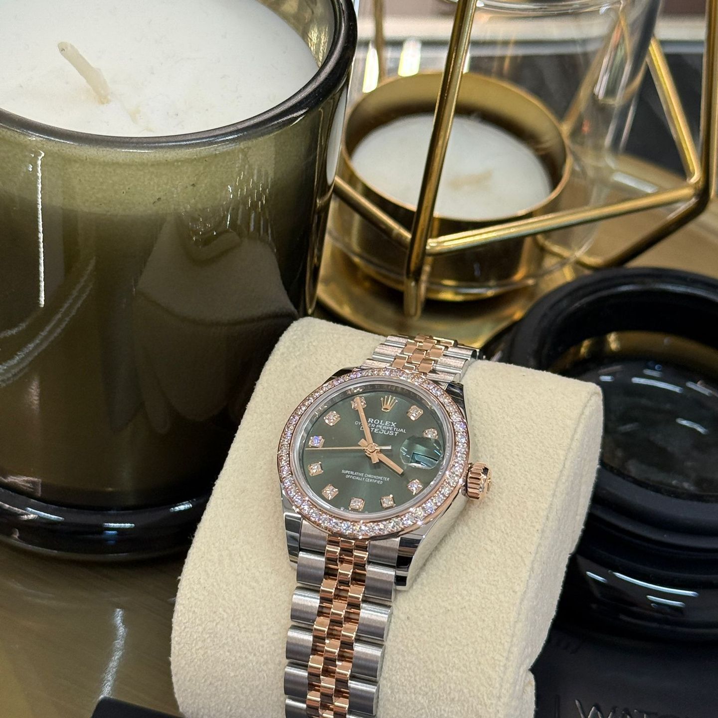 Rolex Lady-Datejust 279381RBR (2024) - Groen wijzerplaat 28mm Staal (8/8)