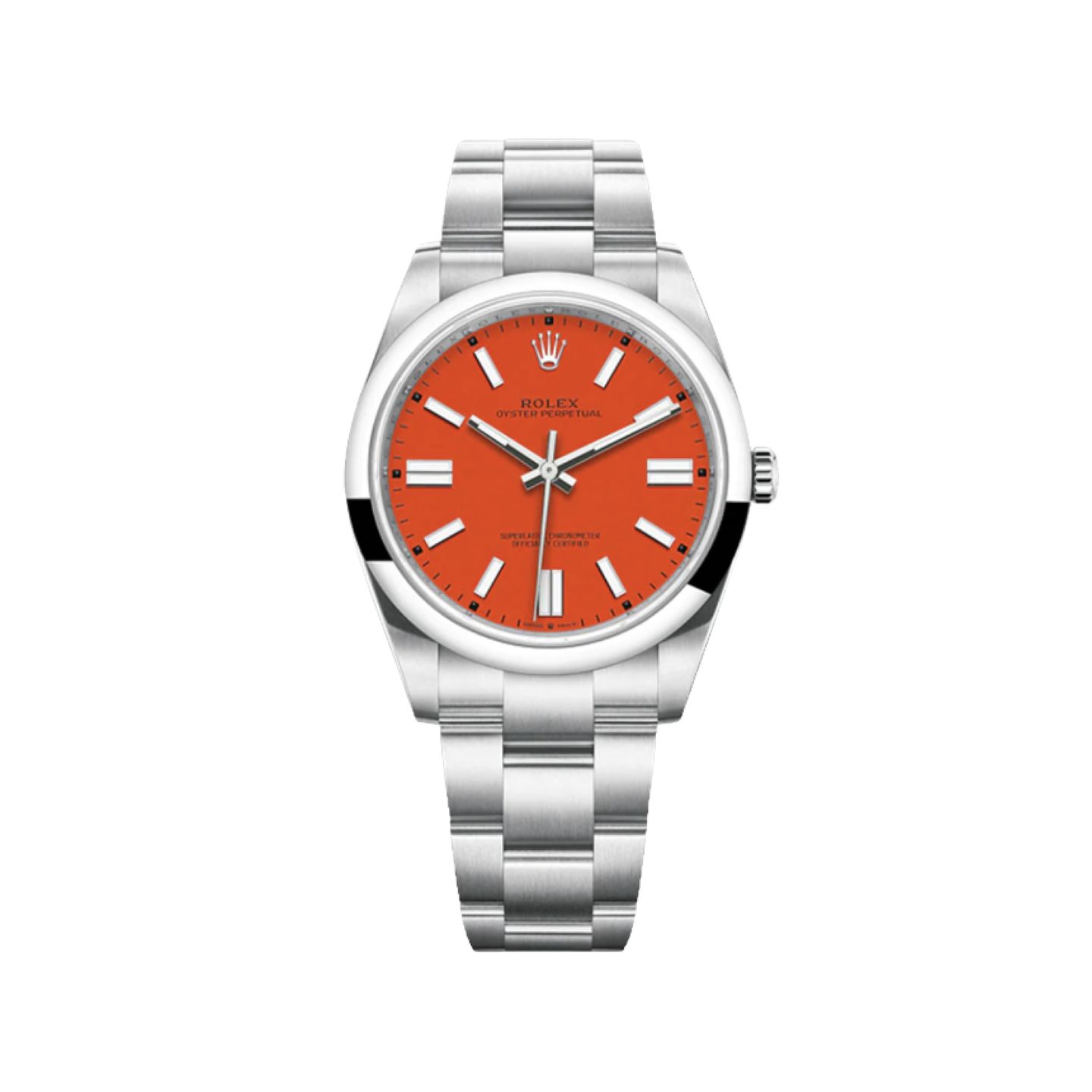 Rolex Oyster Perpetual 41 124300 (2022) - Rood wijzerplaat 41mm Staal (1/1)