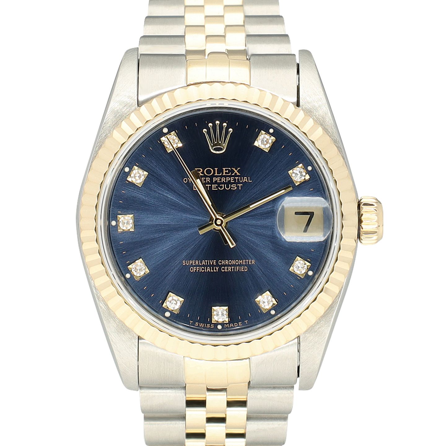Rolex Datejust 31 68273 (1989) - Blue dial 31 mm Gold/Steel case (2/8)