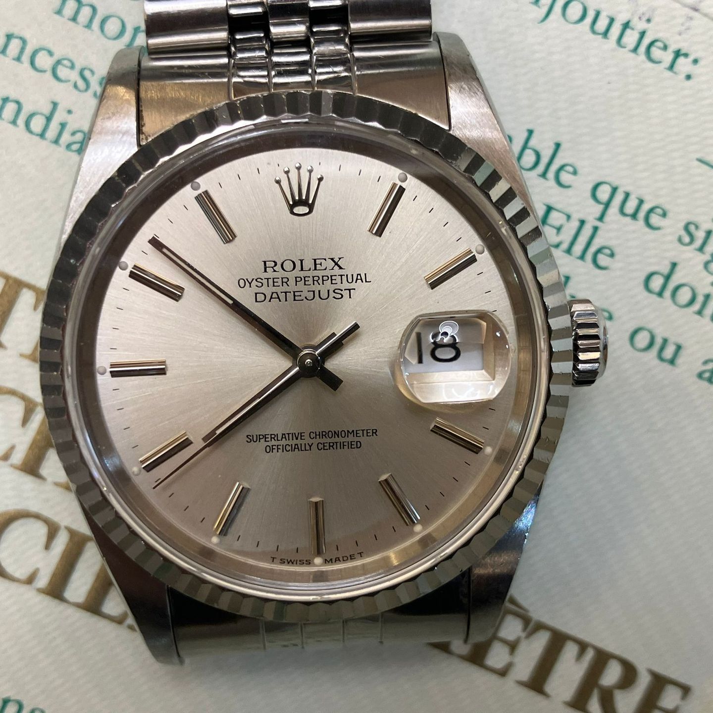 Rolex Datejust 36 16234 (1991) - Zilver wijzerplaat 36mm Staal (1/4)