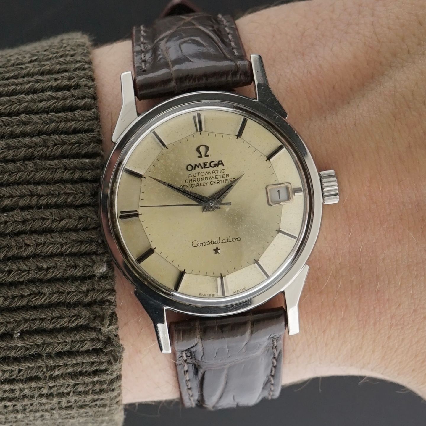 Omega Constellation 168.005 (1966) - Wit wijzerplaat 34mm Staal (2/8)