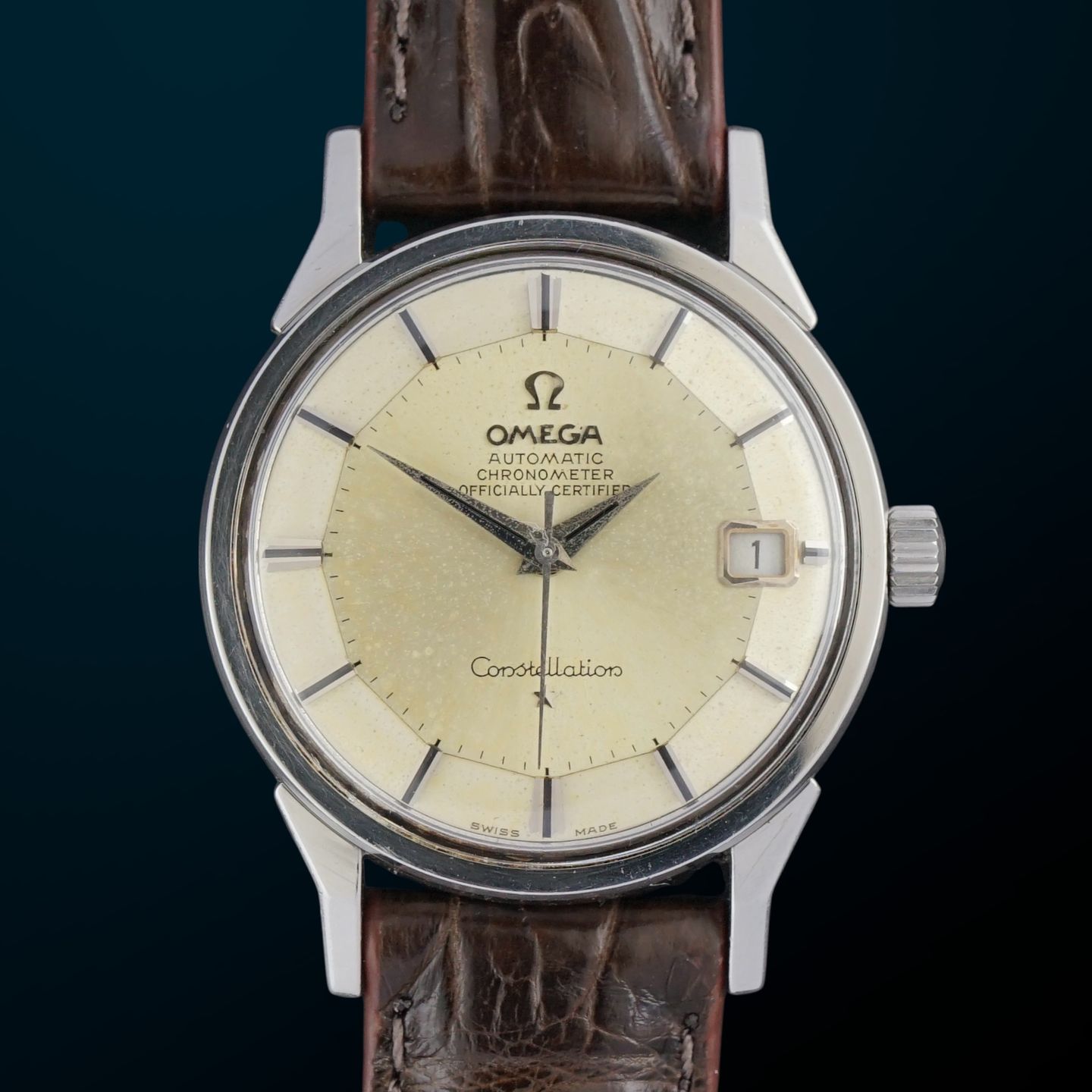 Omega Constellation 168.005 (1966) - Wit wijzerplaat 34mm Staal (1/8)