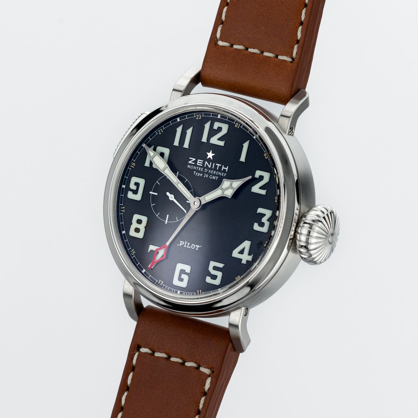 Zenith Pilot Type 20 GMT 03.2430.69321.C723 (Onbekend (willekeurig serienummer)) - Zwart wijzerplaat 40mm Staal (3/8)