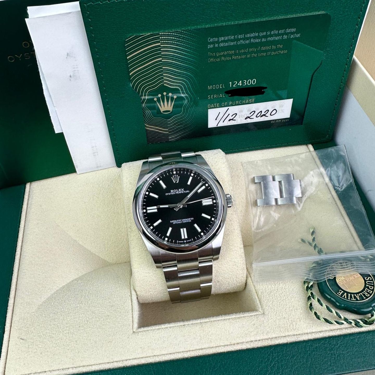 Rolex Oyster Perpetual 41 124300 (2020) - Zwart wijzerplaat 41mm Staal (1/1)