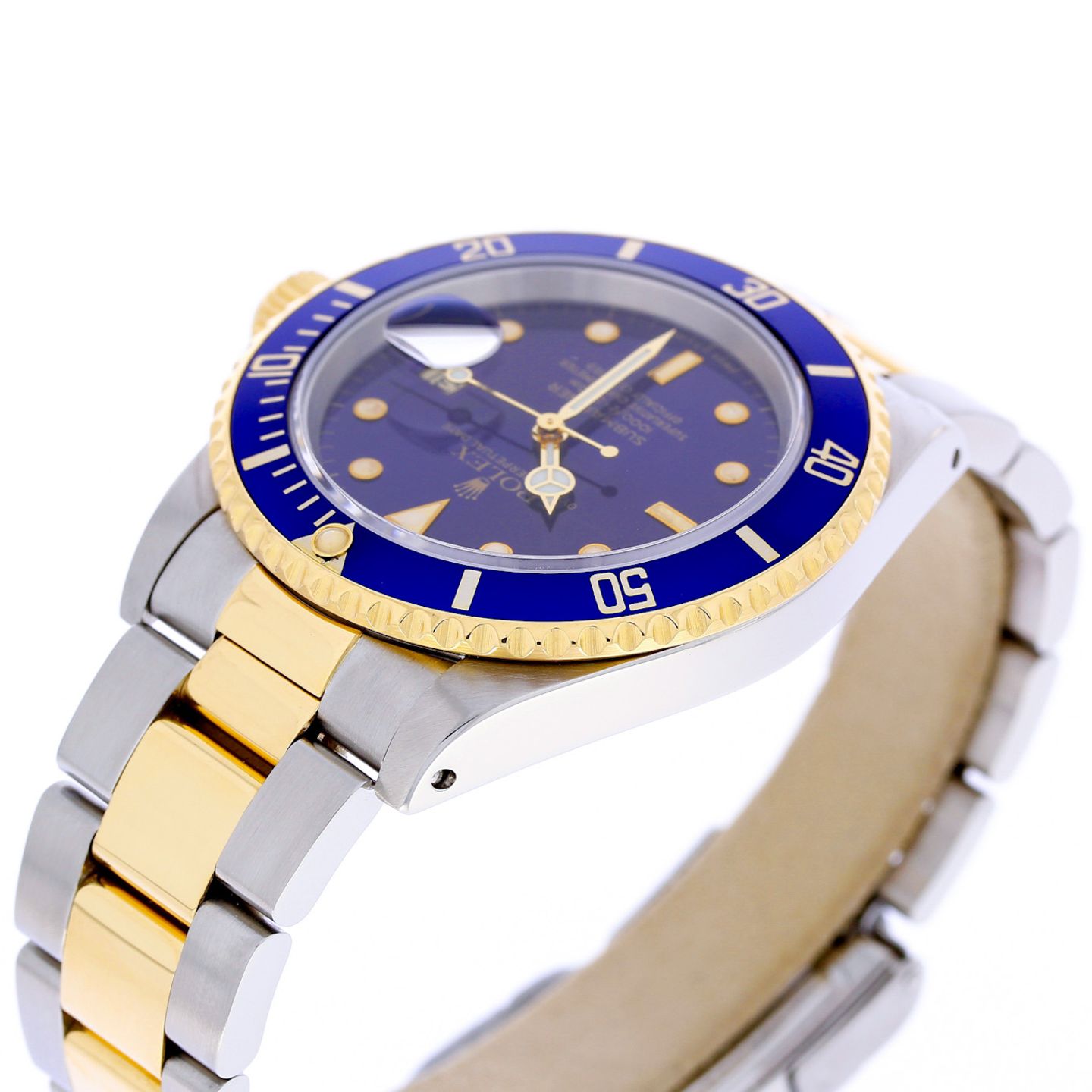 Rolex Submariner Date 16613 (1988) - Blue dial 40 mm Gold/Steel case (7/8)