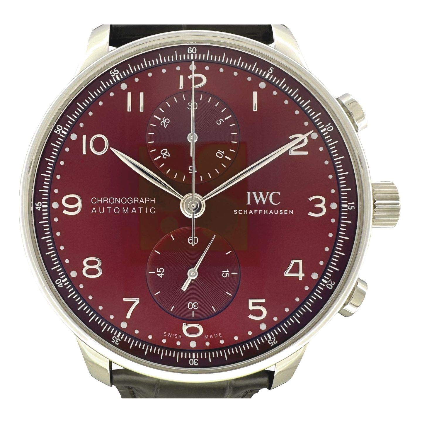 IWC Portuguese Chronograph IW371616 (2024) - Rood wijzerplaat 41mm Staal (1/8)