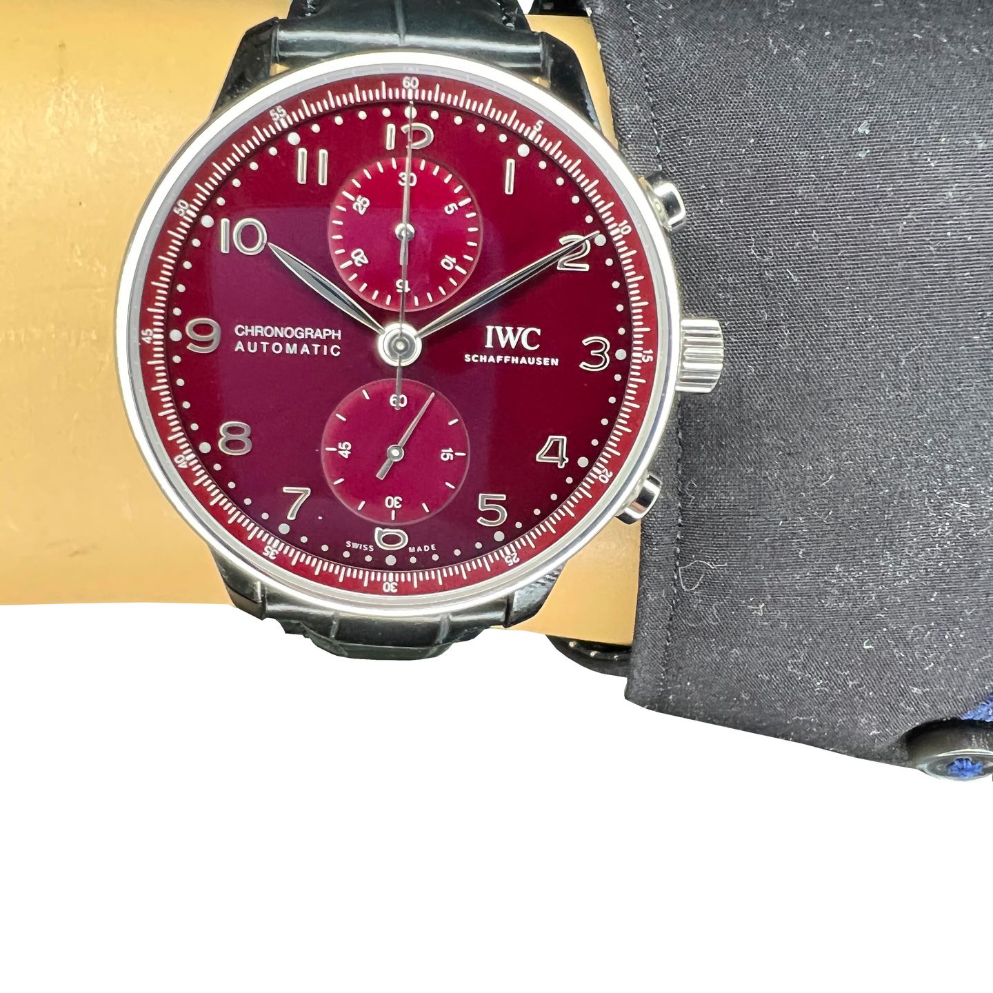 IWC Portuguese Chronograph IW371616 (2024) - Rood wijzerplaat 41mm Staal (7/8)