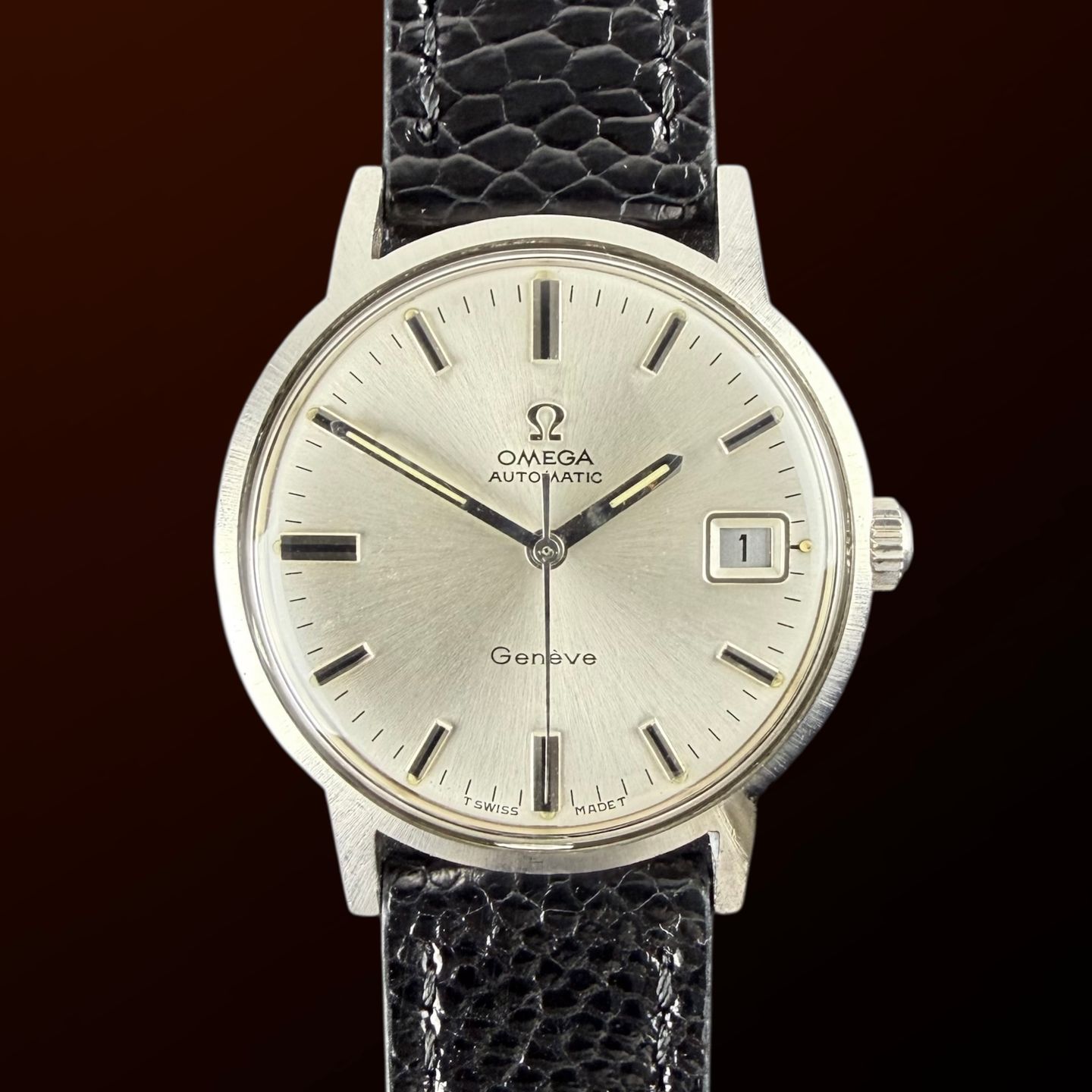 Omega Genève 166.070 (1970) - White dial 35 mm Steel case (1/8)