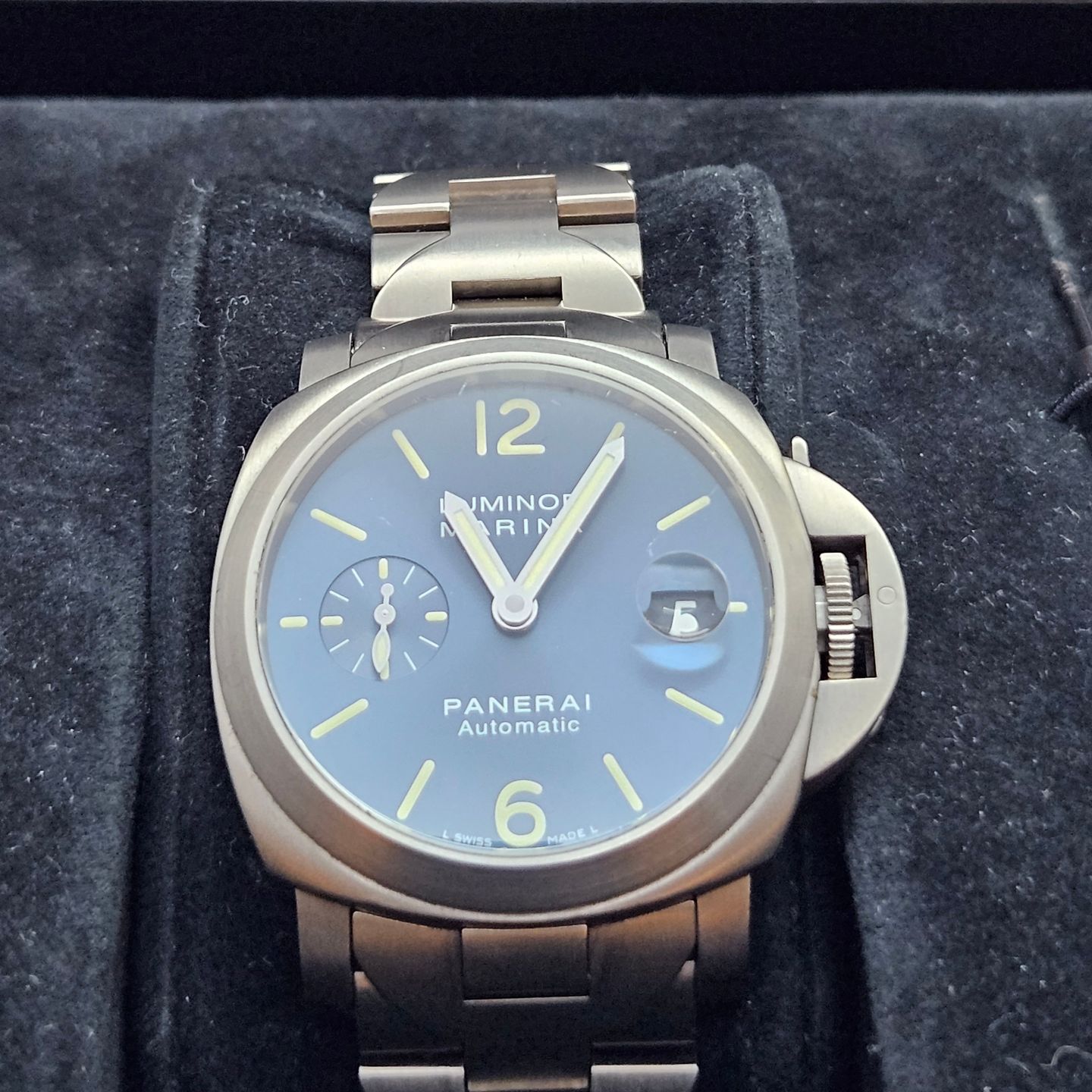 Panerai Luminor Marina Automatic PAM00283 (Unknown (random serial)) - Blue dial 40 mm Titanium case (1/6)