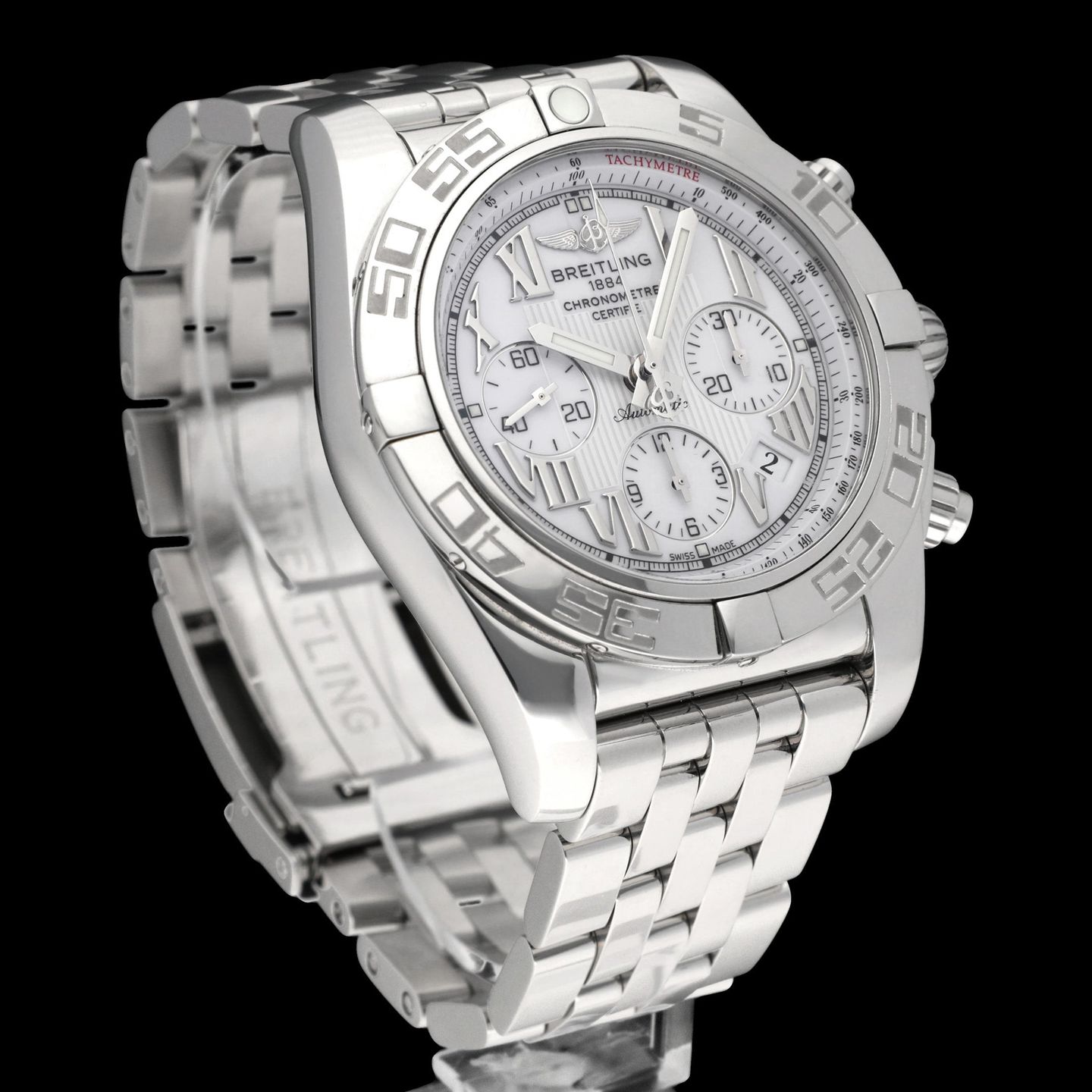 Breitling Chronomat 44 AB0110 (2009) - White dial 44 mm Steel case (4/8)