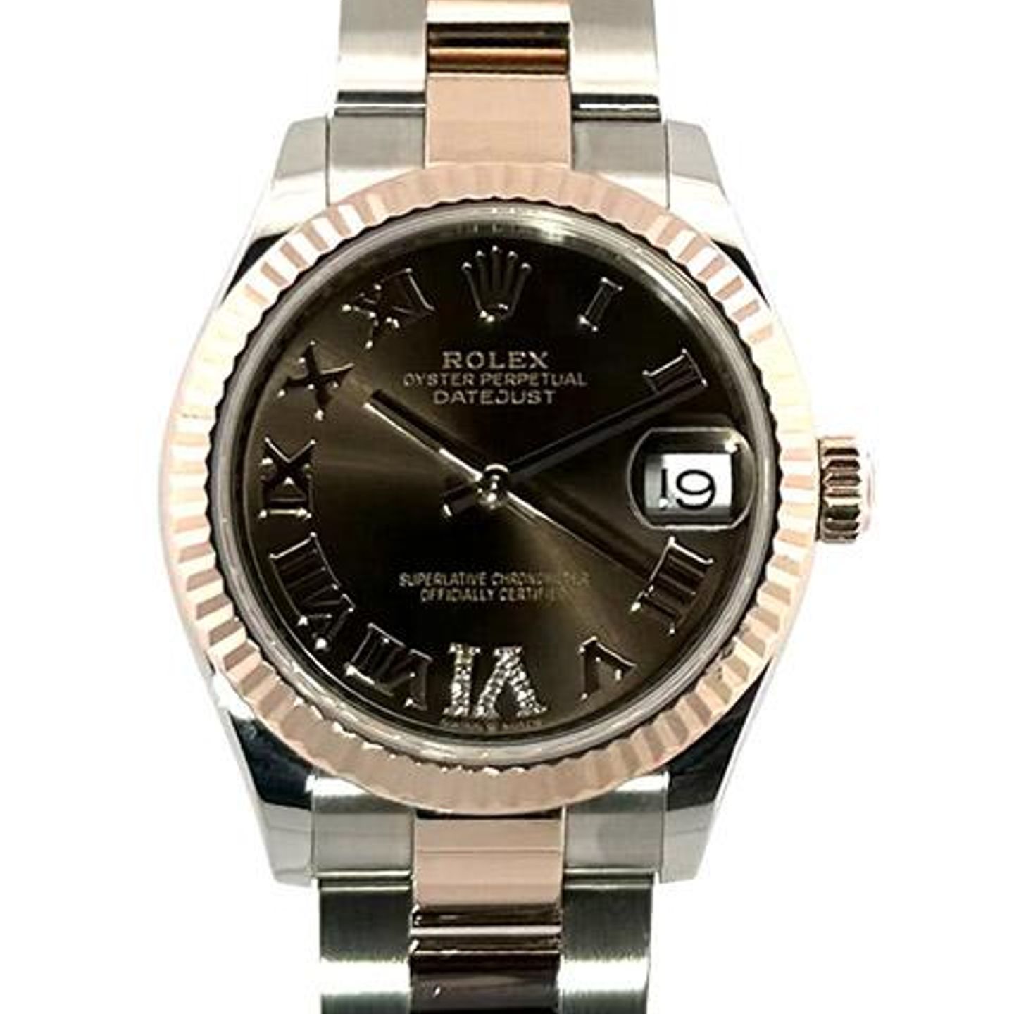 Rolex Datejust 31 278271 (2022) - Brown dial 31 mm Gold/Steel case (1/8)