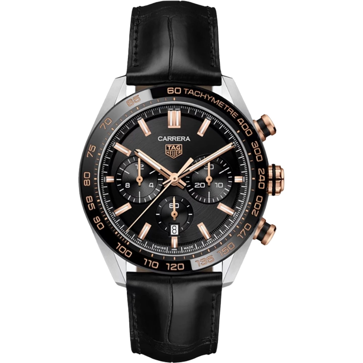 TAG Heuer Carrera CBN2A5A.FC6481 (2026) - Black dial 44 mm Gold/Steel case (1/1)